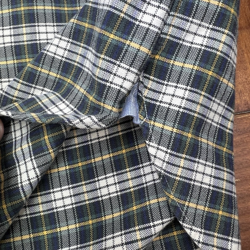 Ralph Lauren Custom Fit Plaid Button Down Shirt Men's XL Blue Green Yellow - Picture 10 of 16